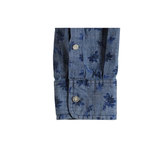 Reyn Spooner L/S Blue Floral Hawaiian Button Down Shirt Mens Small - Picture 3 of 6